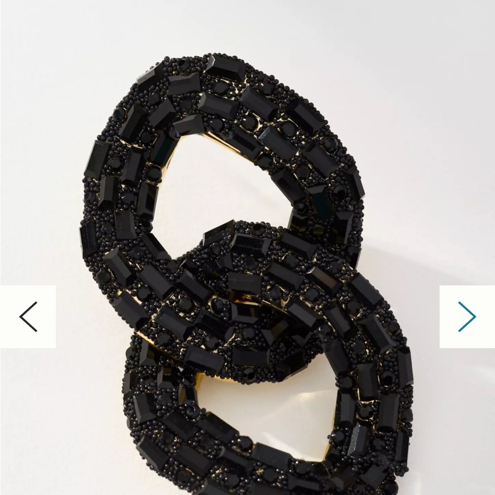 Anthropologie- Violet & Brooks Linked Drop Earrings - Black - Picture 2 of 8